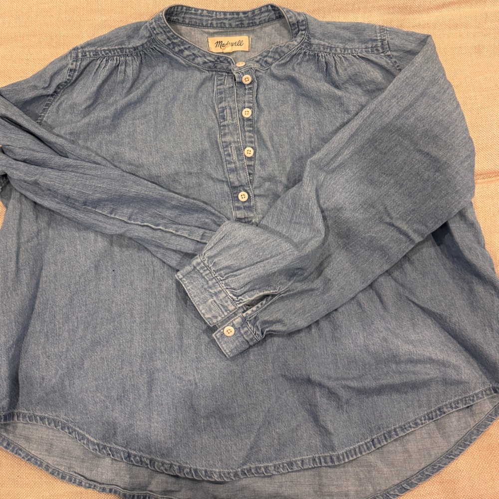 Chambray pop over shirt
